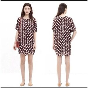 Madewell Easy Silk Dress Small Batik Vine Flowy Slip Lining